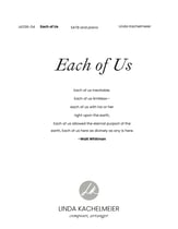 Each of Us SATB choral sheet music cover